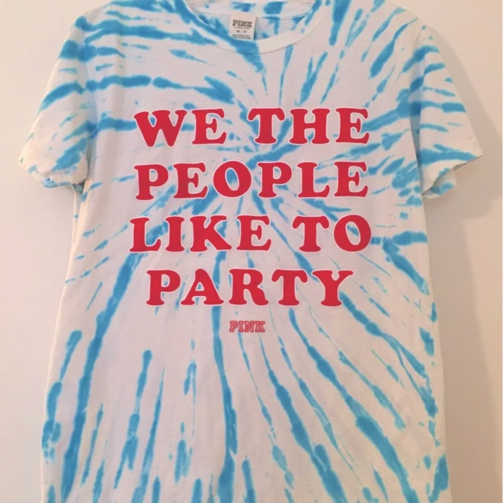 Victoria’s Secret PINK Tie-Dye Short Sleeve Campus Tee